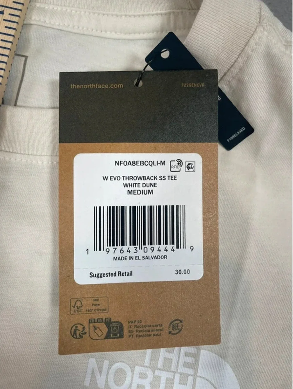 Northface Cream T-shirt, size M - Picture 4 of 5